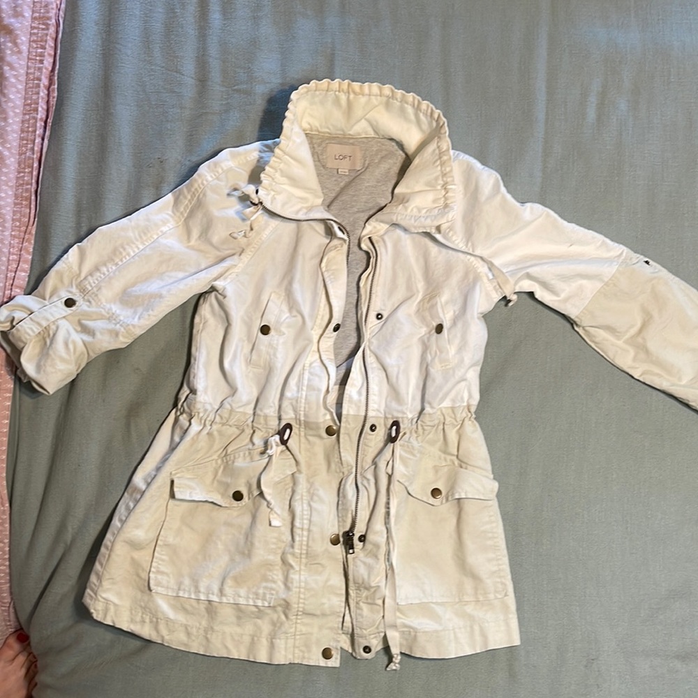 Loft utility jacket, white and tan